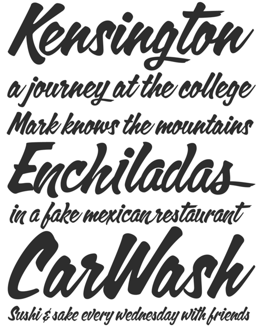 Specimen Calgary Script