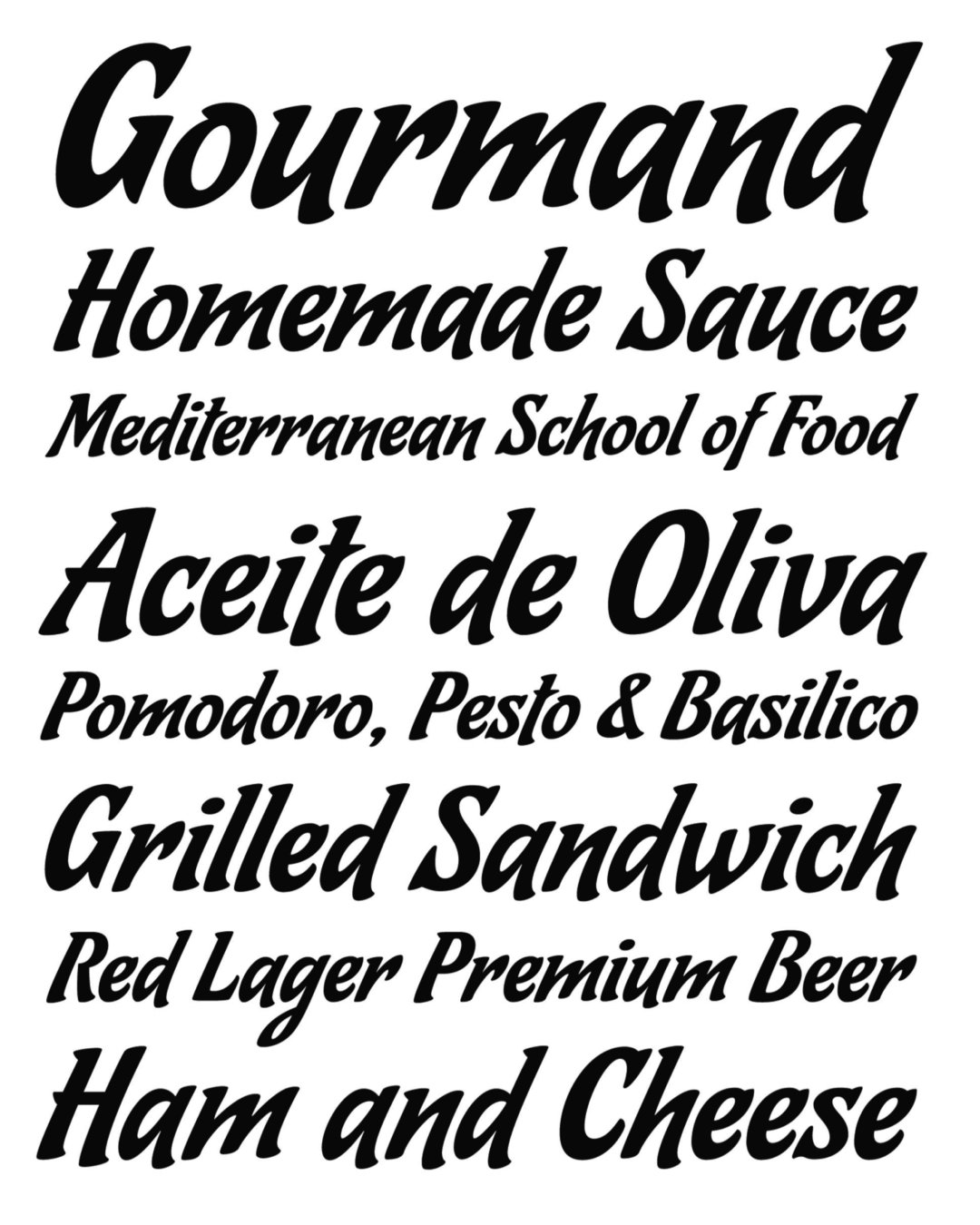 Specimen Ricotta Script