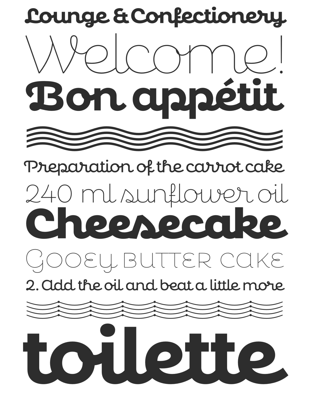 Specimen Confiteria Script