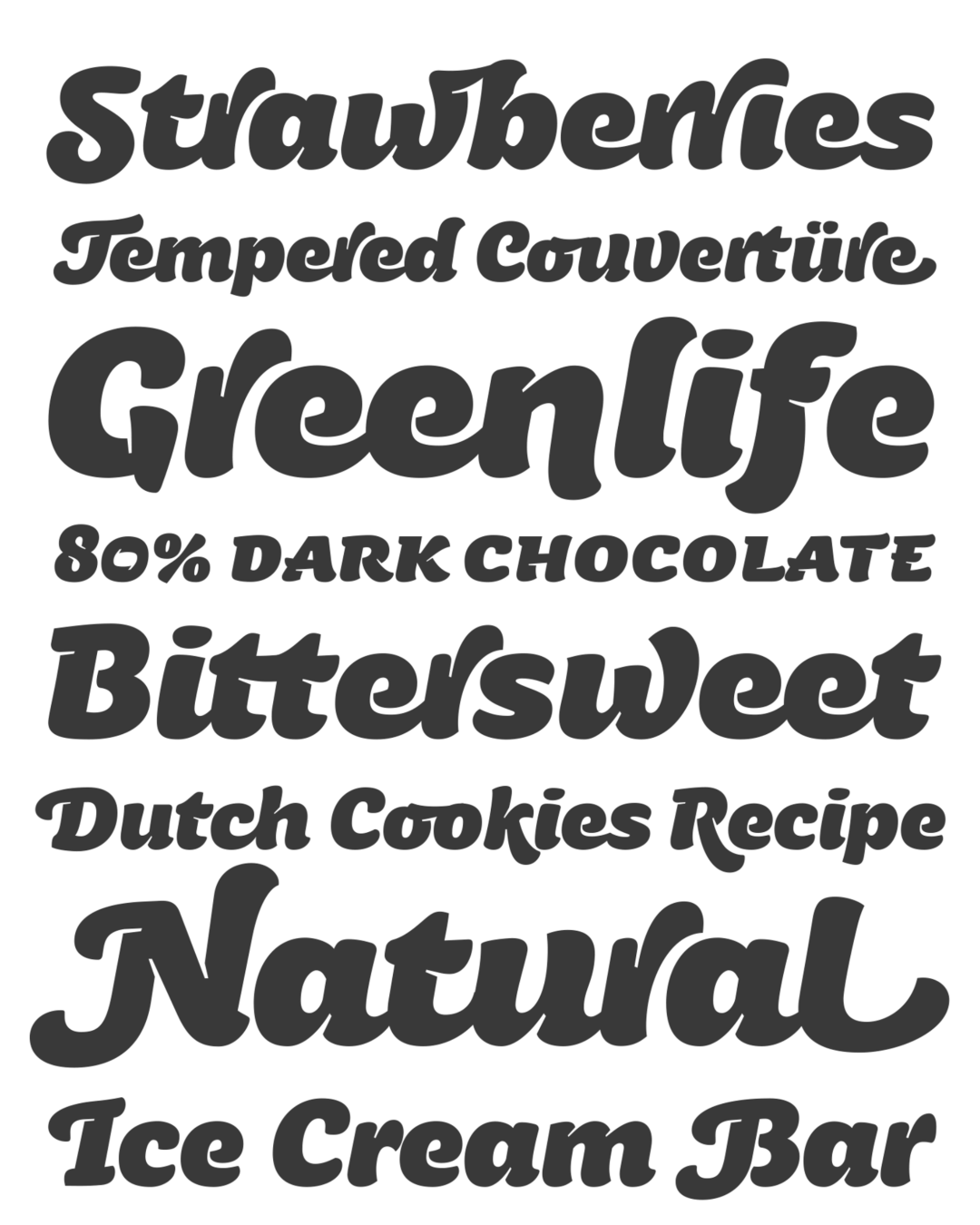 Specimen Nougat Script