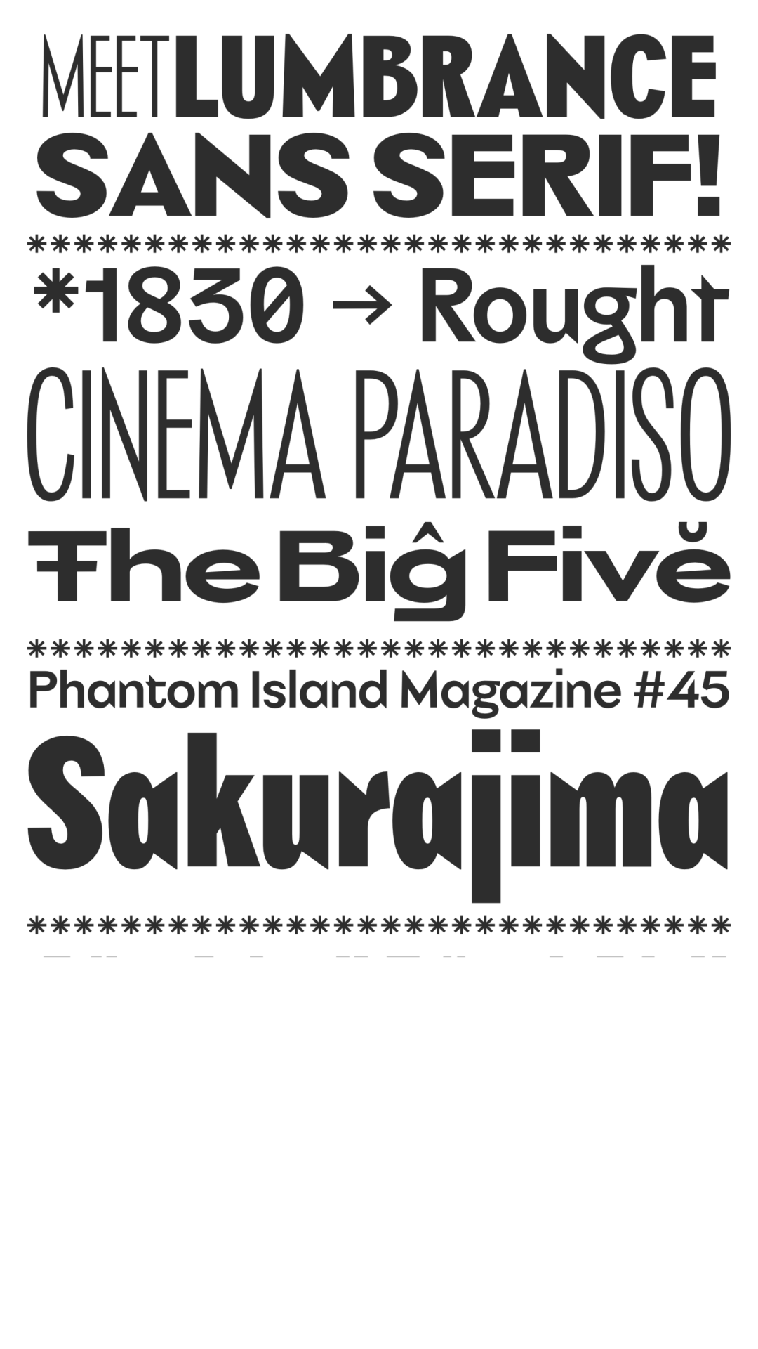Specimen Lumbrance Sans