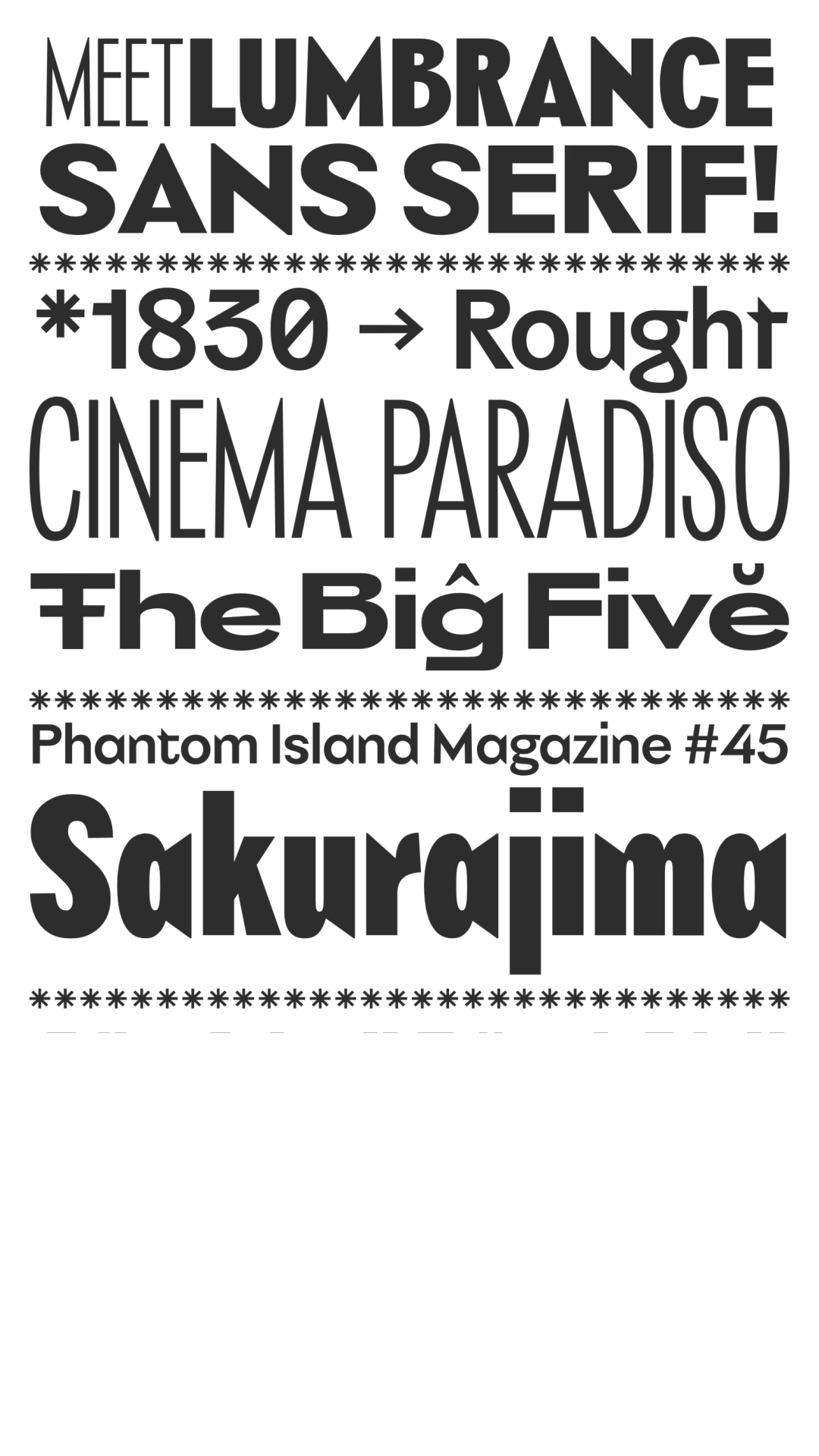 Specimen Lumbrance Sans