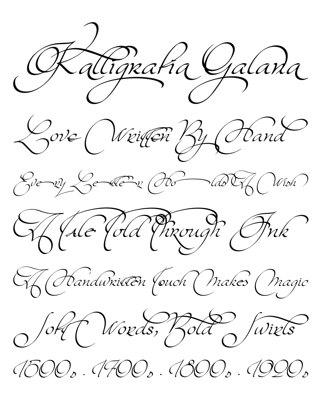 Specimen Kaligrafia Galana