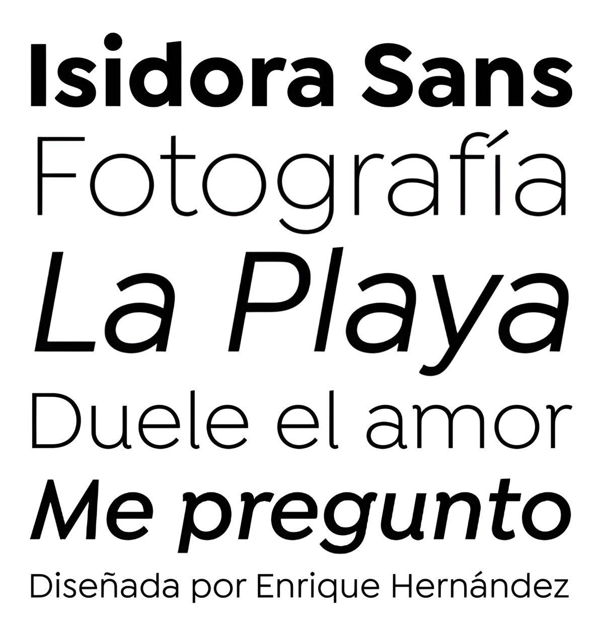 Specimen Isidora Sans