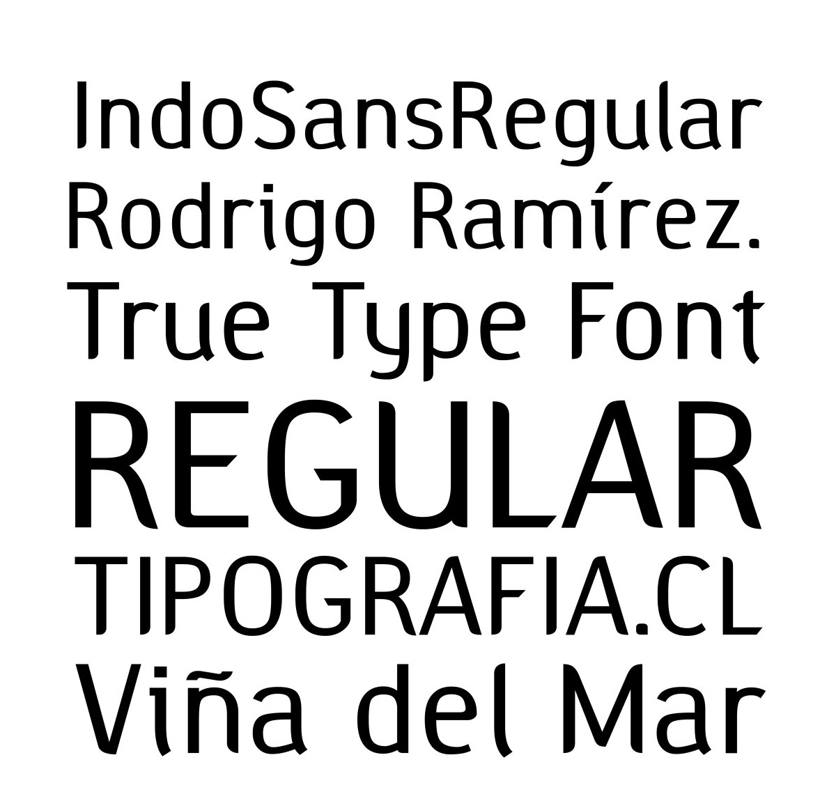 Specimen IndoSansRegular Regular