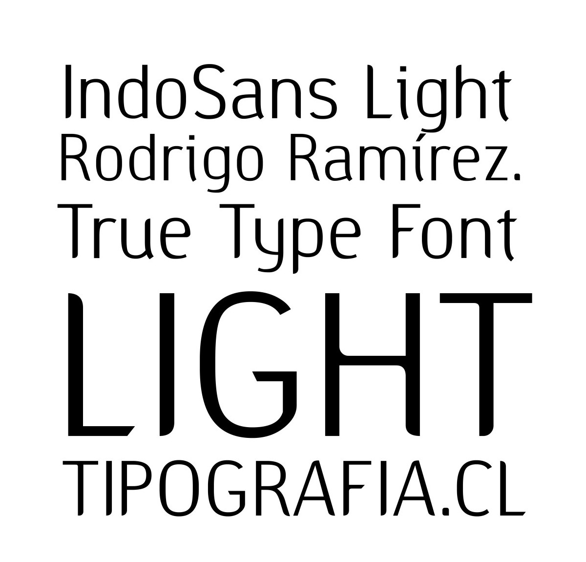 Specimen IndoSansLight Regular