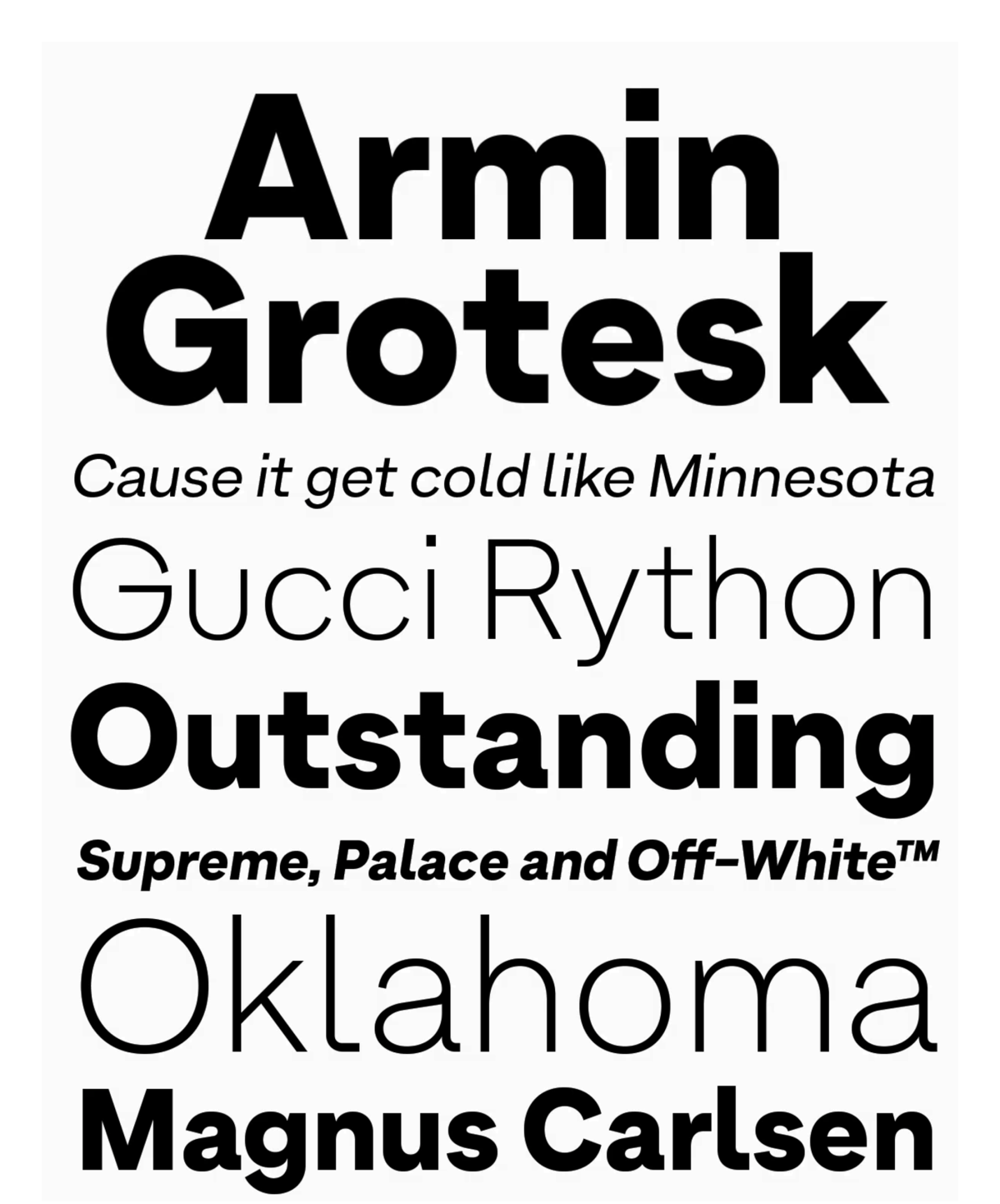 Specimen Armin Grotesk