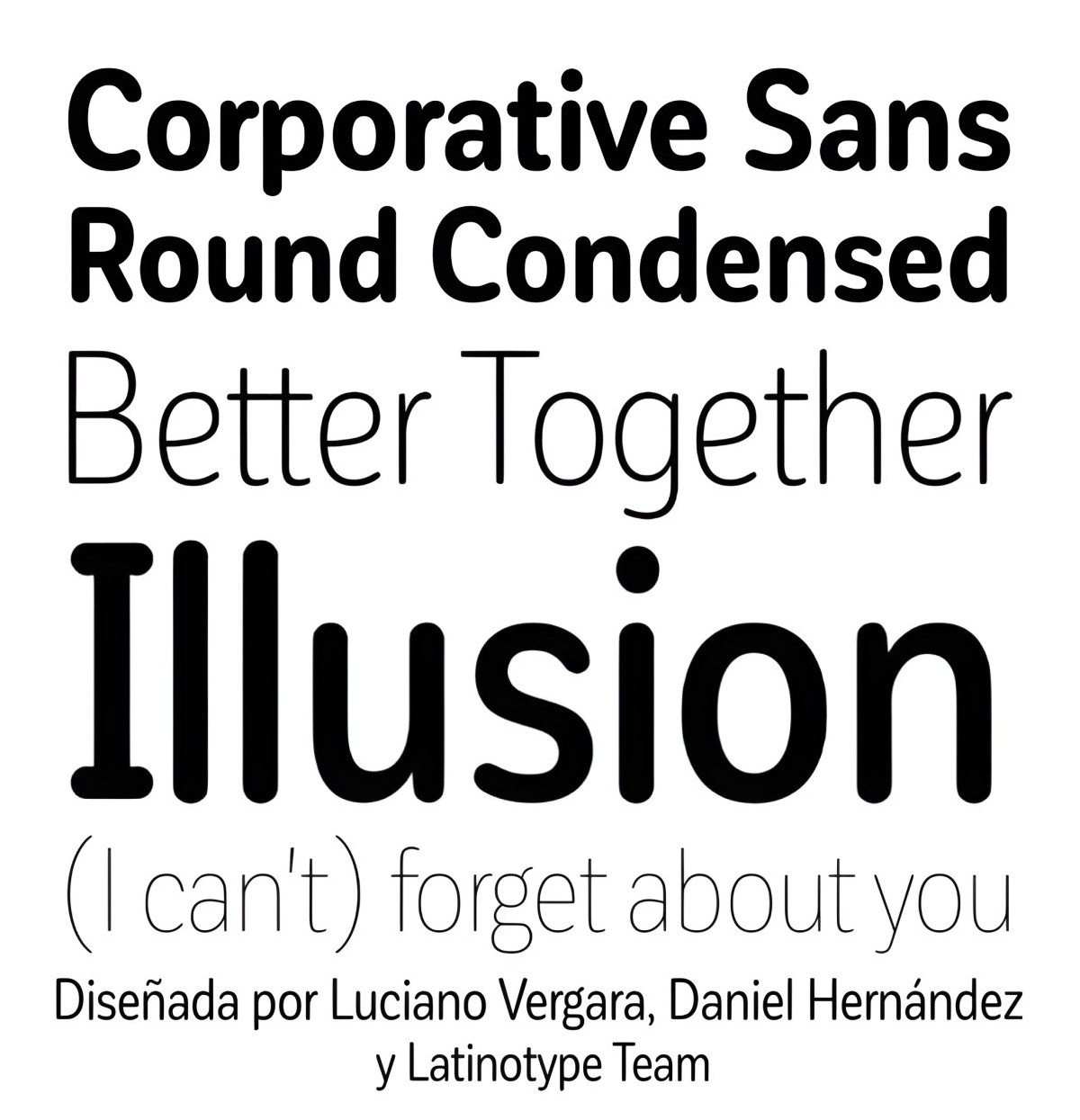 Specimen Corporative Sans Round Condensed