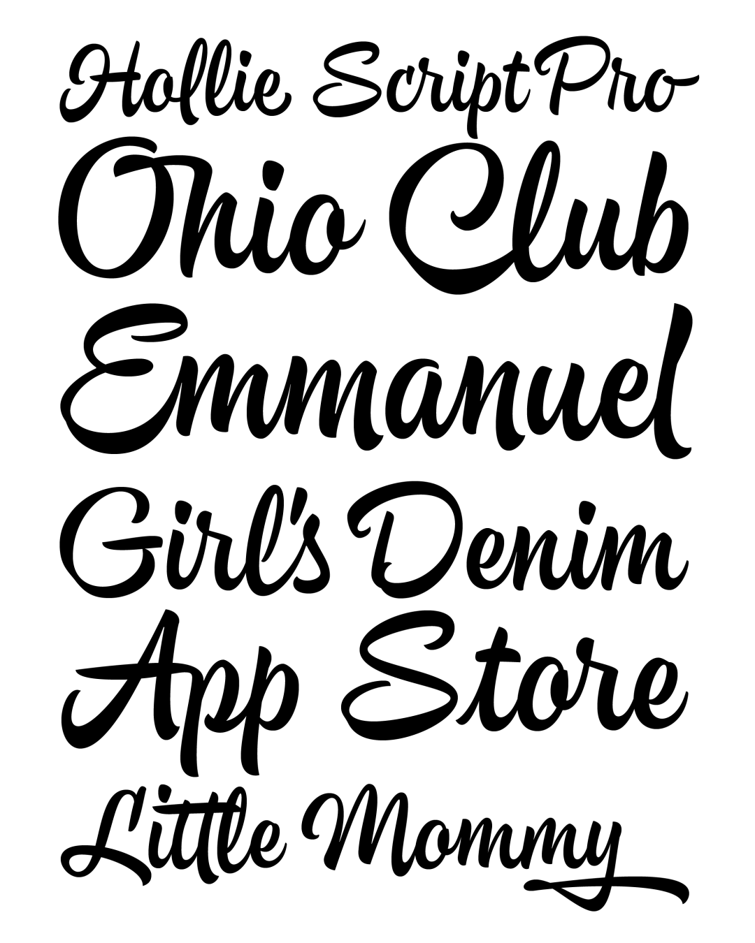 Specimen Hollie Script Pro