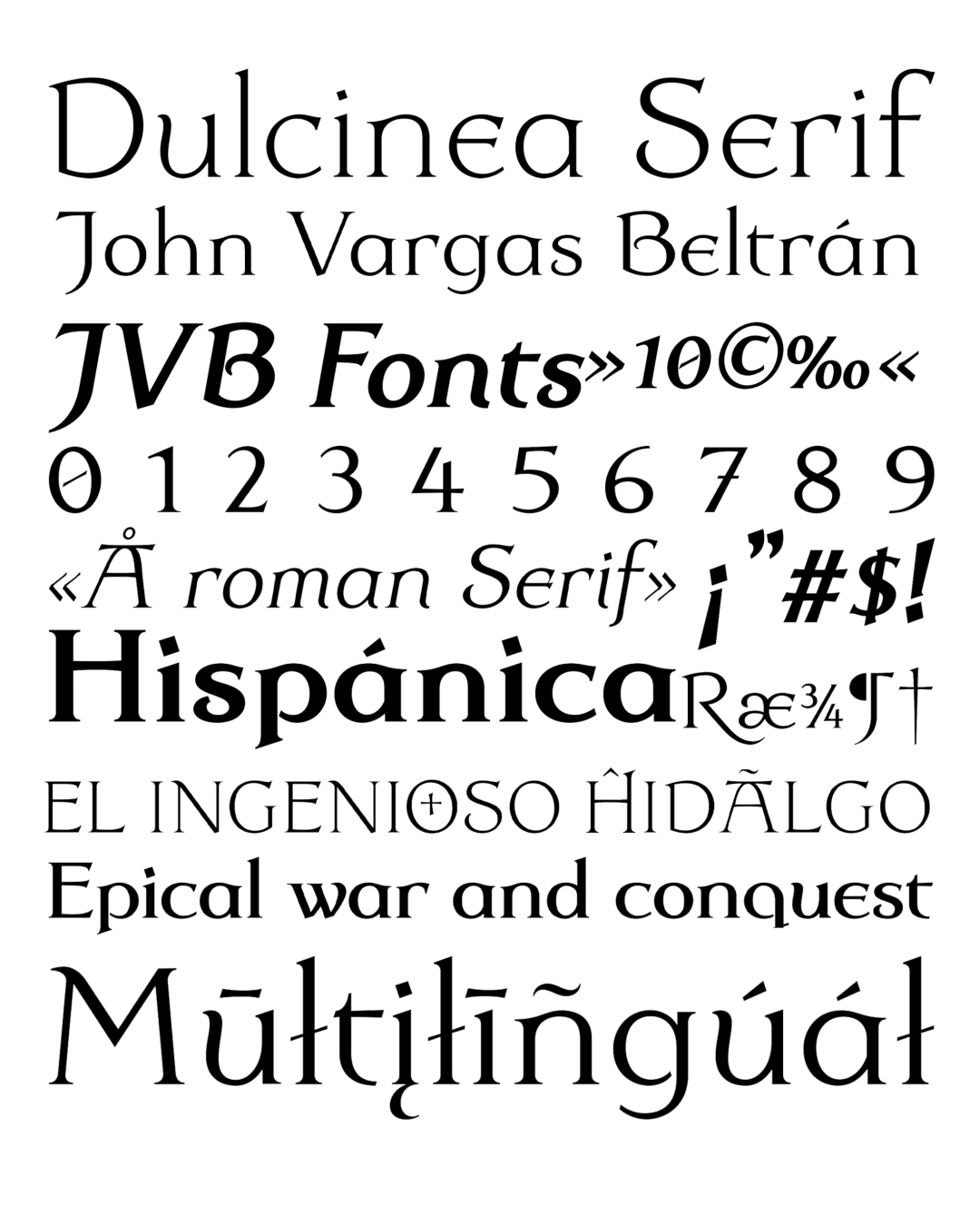 Specimen Dulcinea Serif