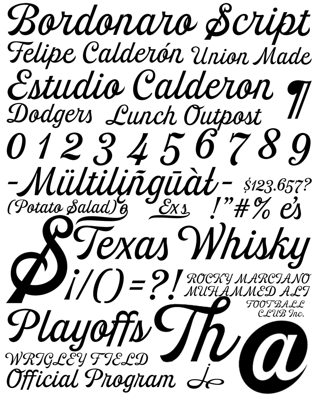 Specimen Bordonaro Script