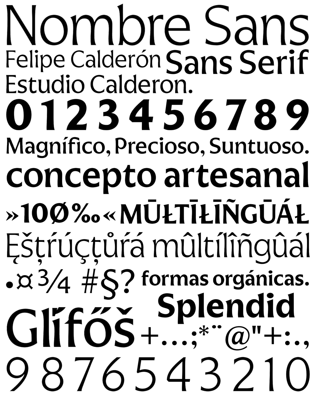 Specimen Nombre Sans