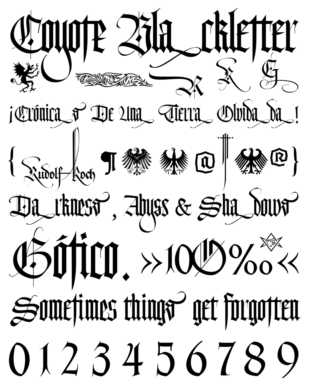 Specimen Coyote Blackletter