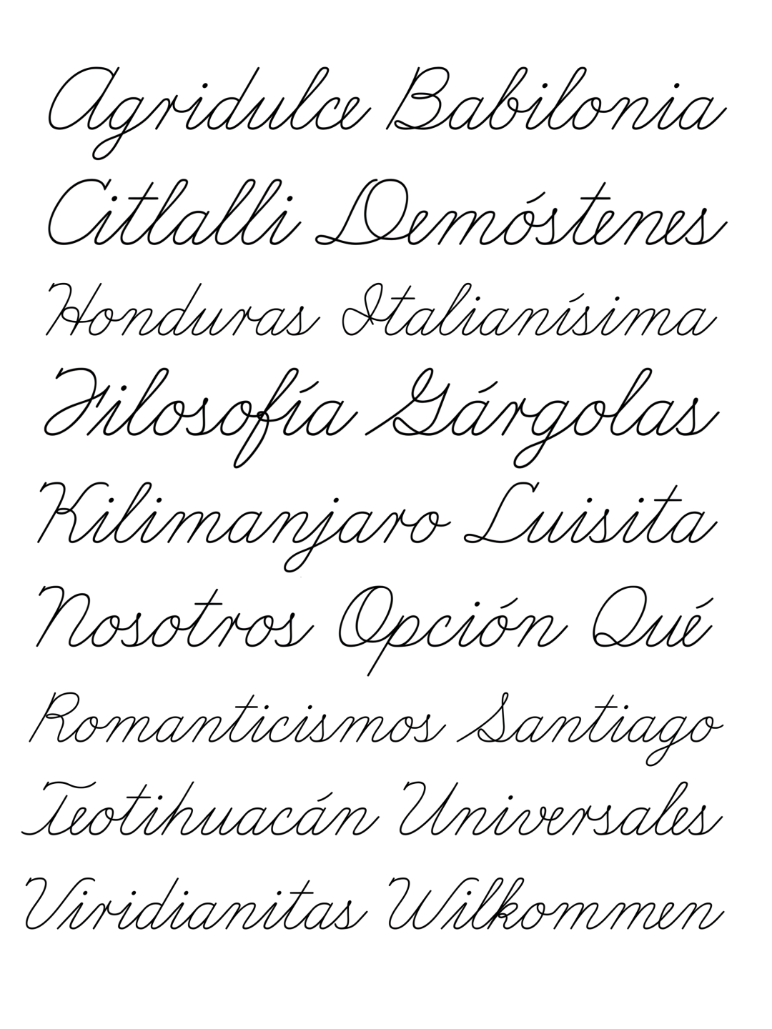 Specimen Pearson calligraphic