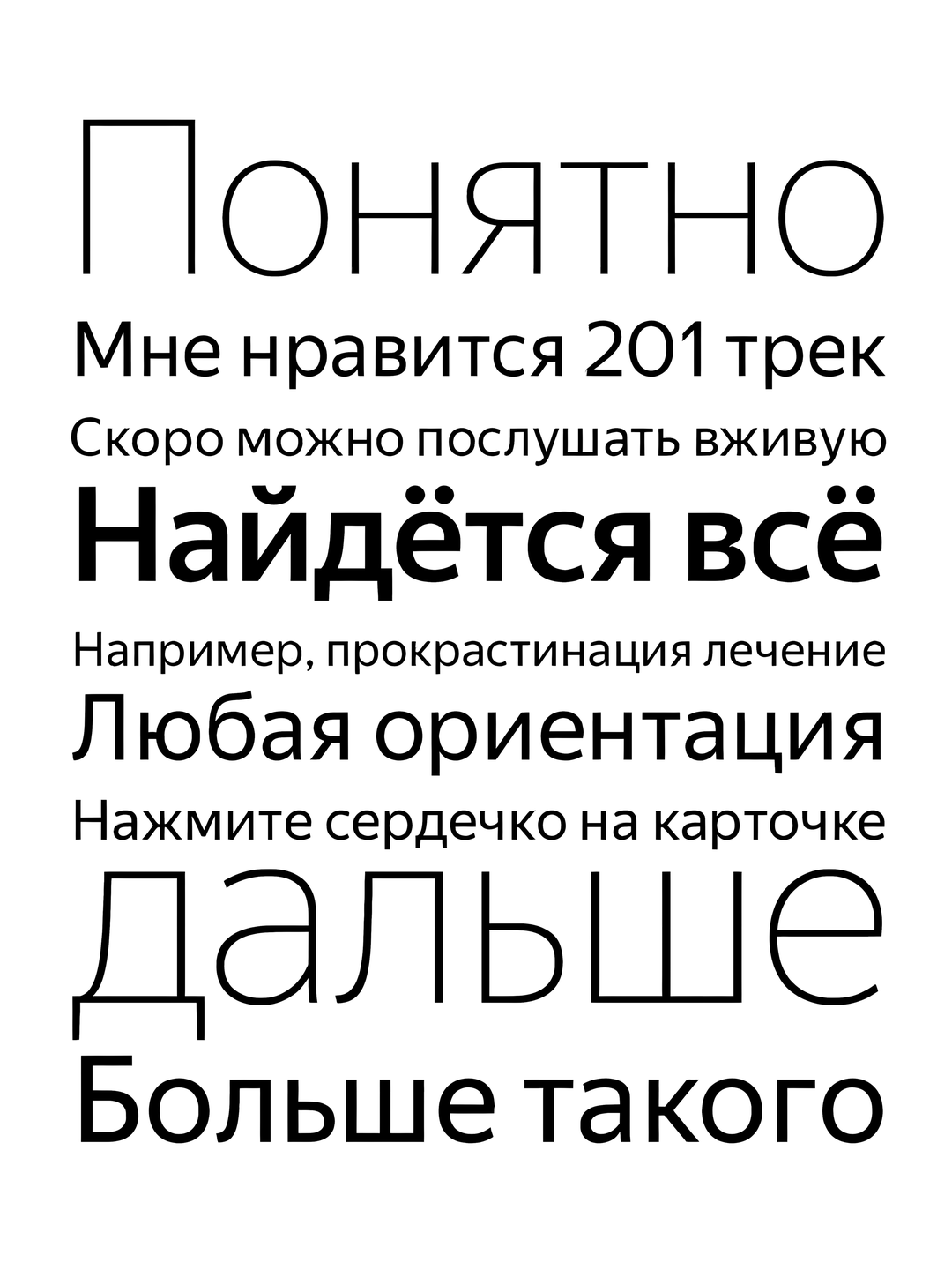 Specimen Yandex Sans