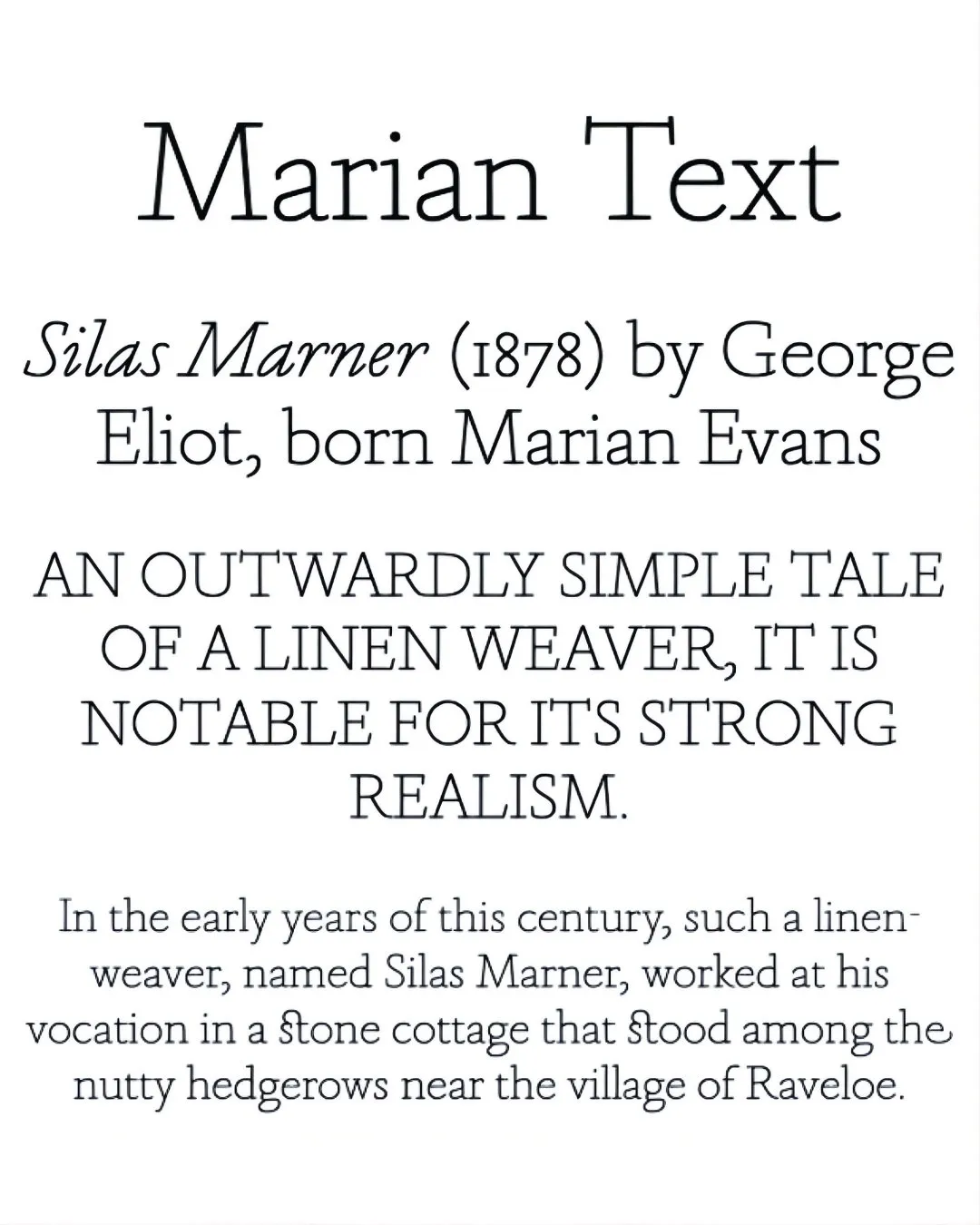 Specimen Marian text