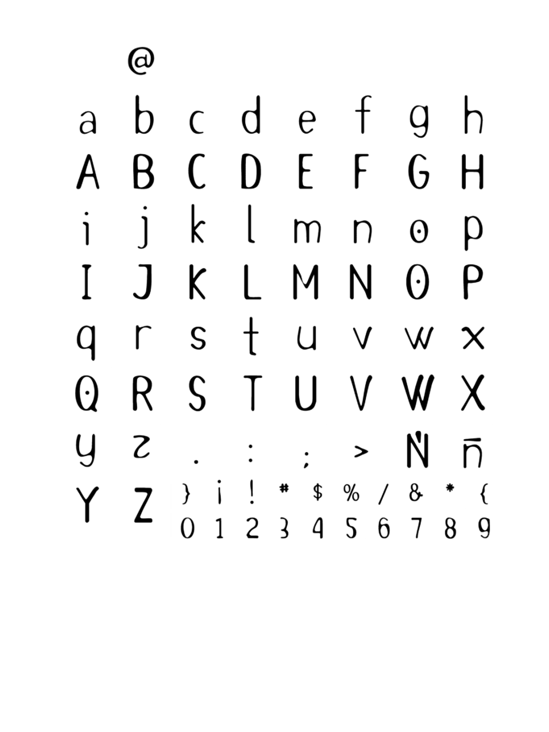 Specimen Chida font