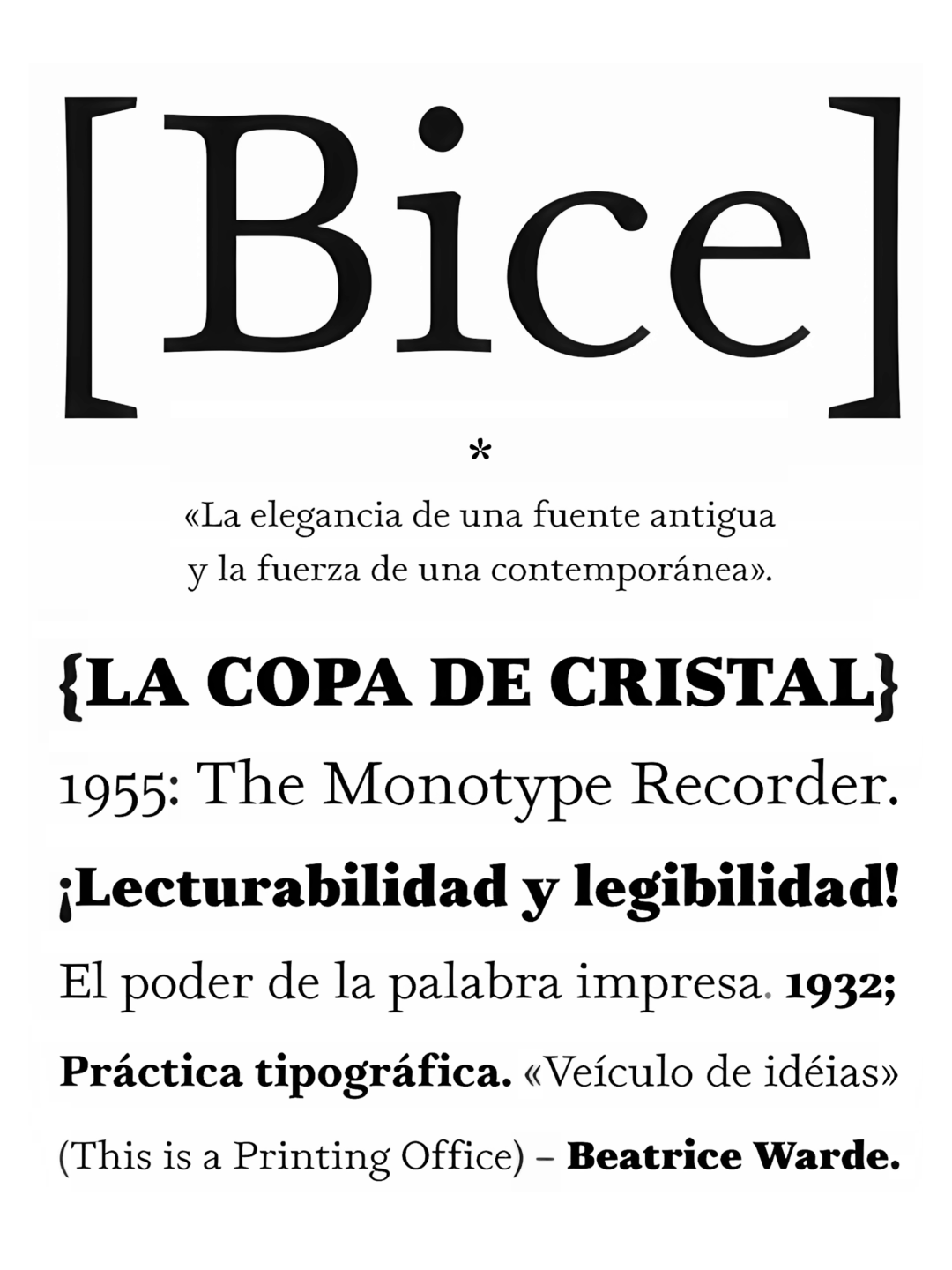 Specimen Bice