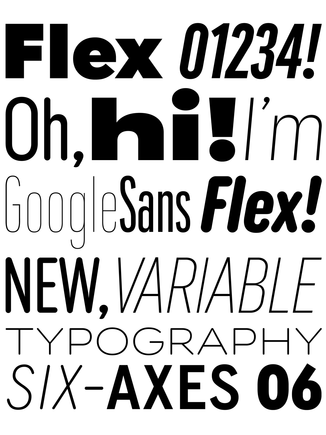 Specimen Google Sans Flex