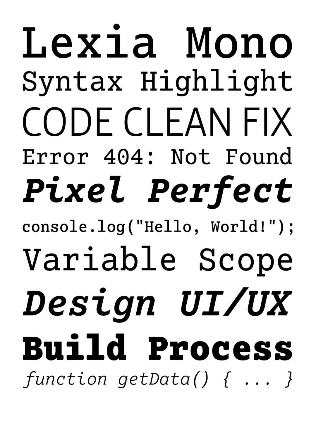 Specimen Lexia Mono