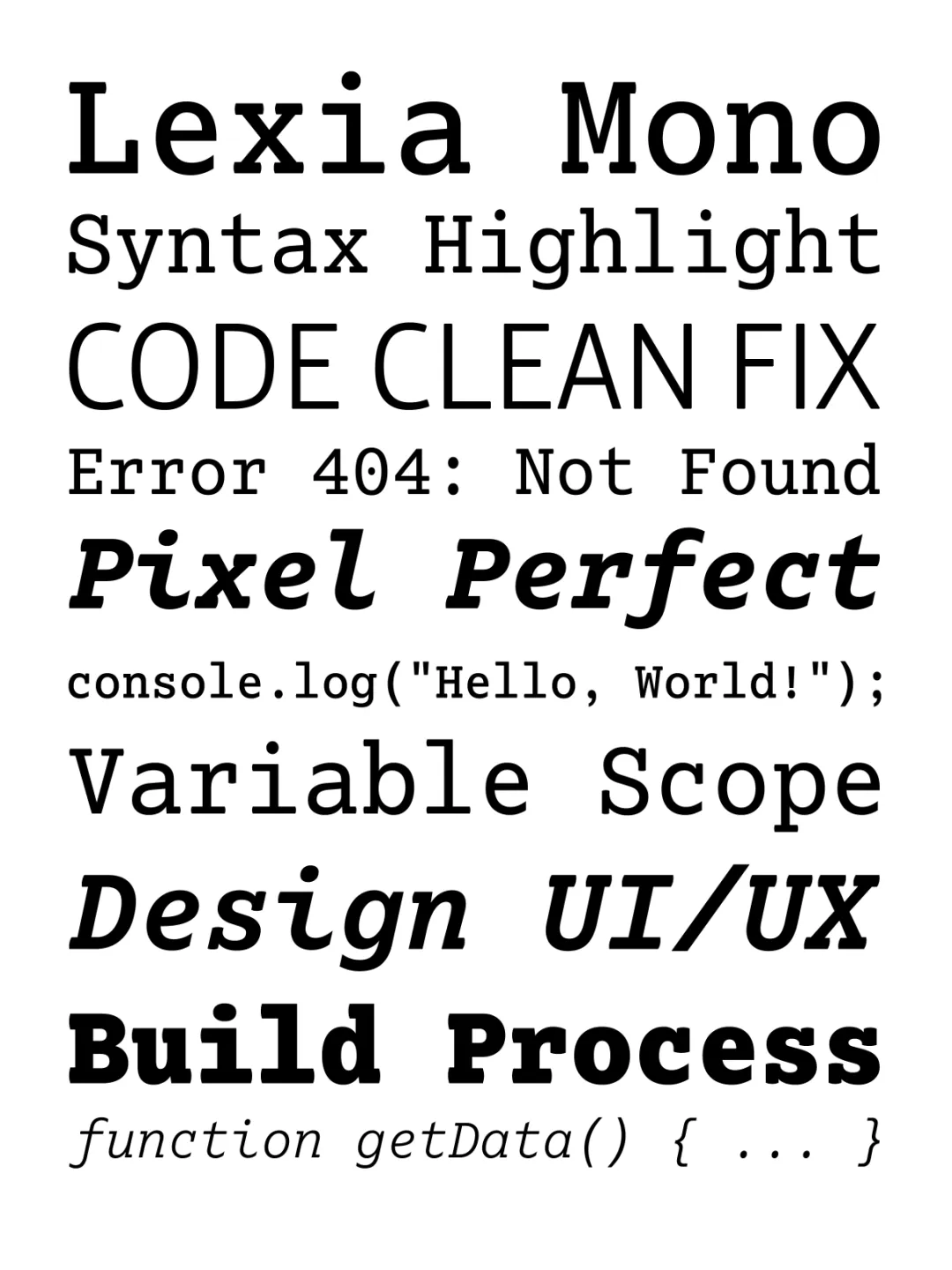 Specimen Lexia Mono