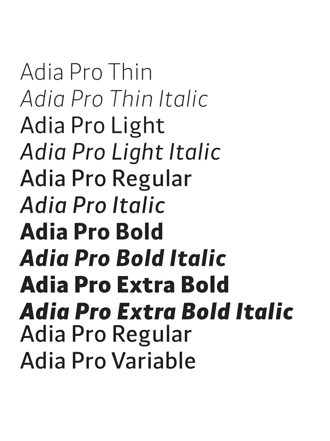 Specimen Adia pro