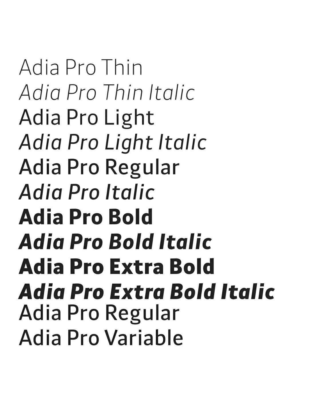 Specimen Adia pro