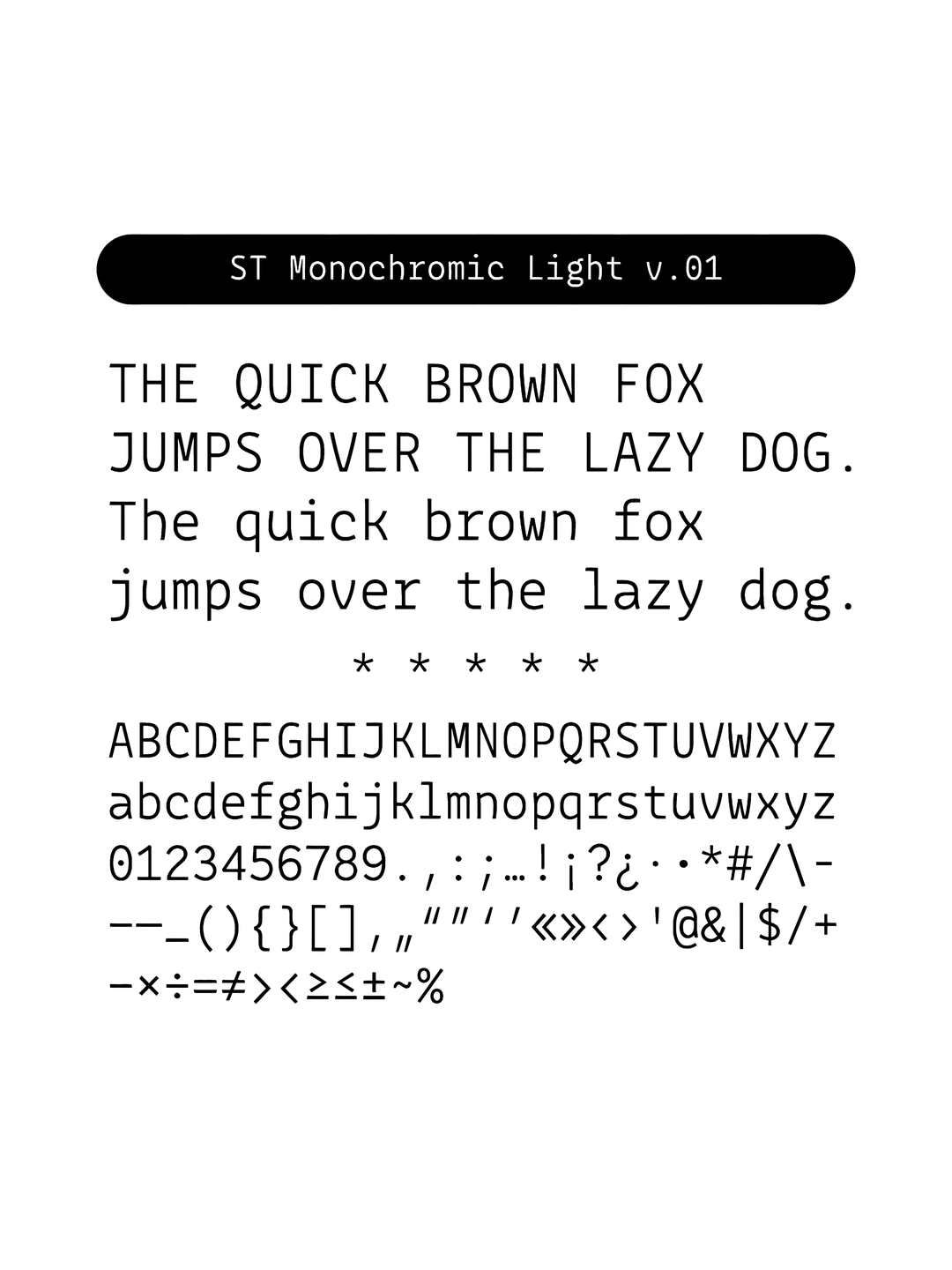 Specimen ST Monocromic